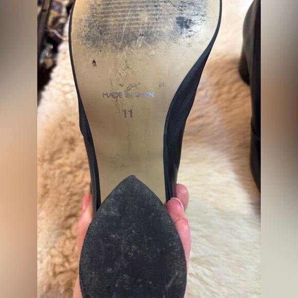 INTENTIONALLY BLANK Black Ankle Boots with Gold Zipper - Picture 5 of 9